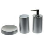 Gedy YU280-73 Silver Finish Bathroom Accessory Set With Tall Soap Dispenser